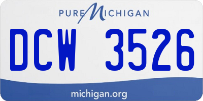 MI license plate DCW3526