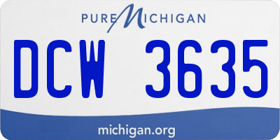MI license plate DCW3635