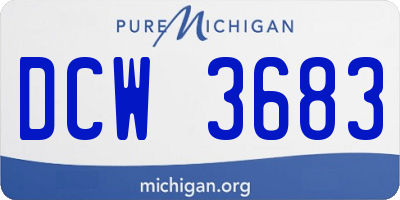 MI license plate DCW3683