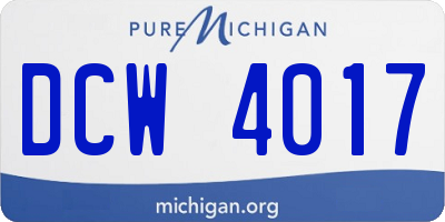 MI license plate DCW4017