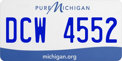 MI license plate DCW4552