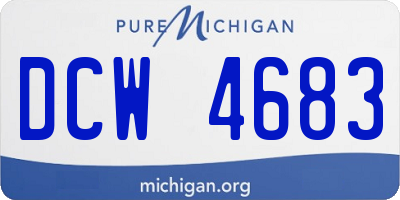 MI license plate DCW4683