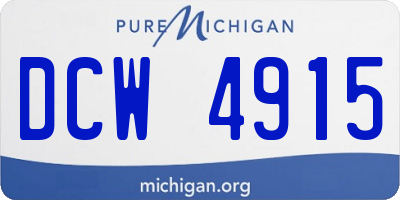 MI license plate DCW4915