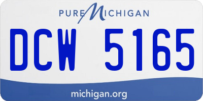 MI license plate DCW5165