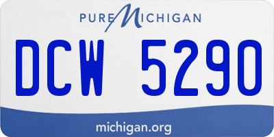 MI license plate DCW5290