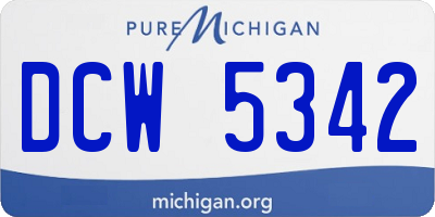 MI license plate DCW5342