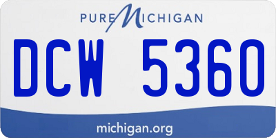 MI license plate DCW5360