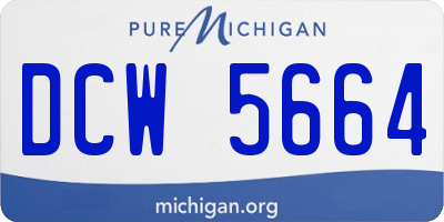 MI license plate DCW5664