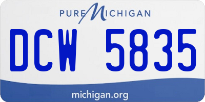 MI license plate DCW5835