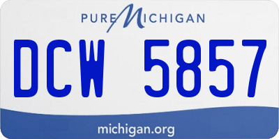 MI license plate DCW5857
