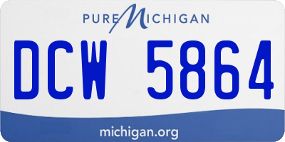 MI license plate DCW5864