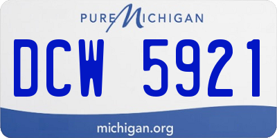 MI license plate DCW5921
