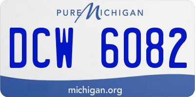 MI license plate DCW6082