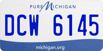 MI license plate DCW6145