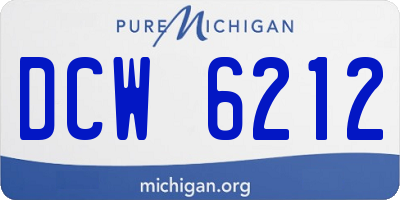 MI license plate DCW6212