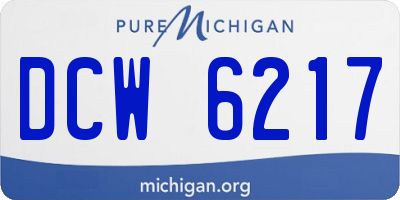 MI license plate DCW6217
