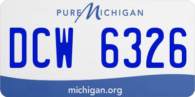 MI license plate DCW6326