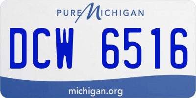 MI license plate DCW6516