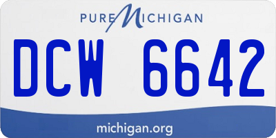 MI license plate DCW6642