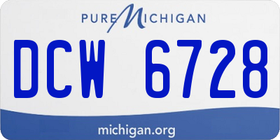 MI license plate DCW6728