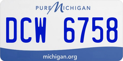 MI license plate DCW6758