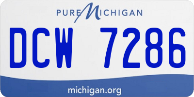 MI license plate DCW7286