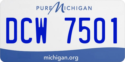 MI license plate DCW7501