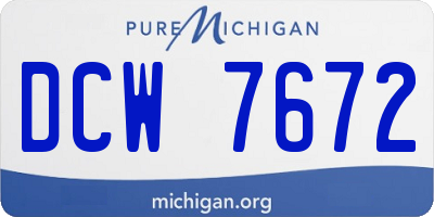 MI license plate DCW7672