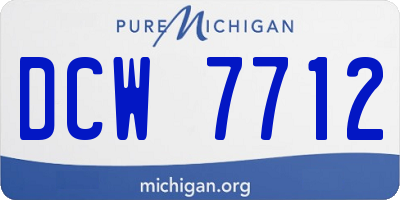 MI license plate DCW7712