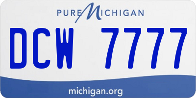 MI license plate DCW7777