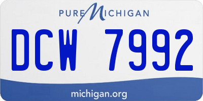 MI license plate DCW7992