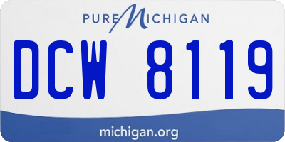 MI license plate DCW8119