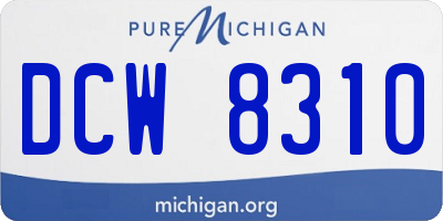 MI license plate DCW8310