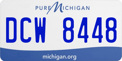 MI license plate DCW8448