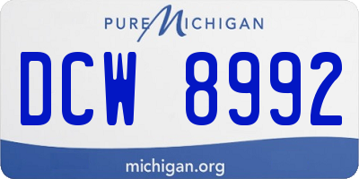 MI license plate DCW8992