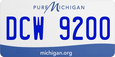 MI license plate DCW9200