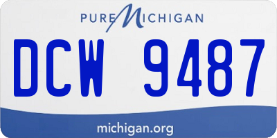 MI license plate DCW9487