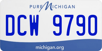 MI license plate DCW9790