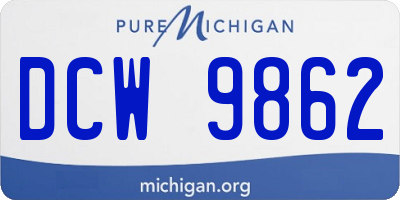 MI license plate DCW9862