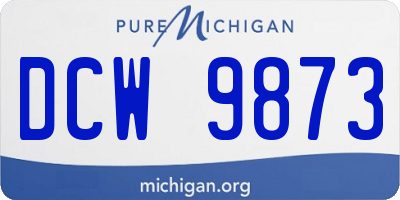 MI license plate DCW9873