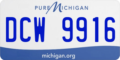 MI license plate DCW9916