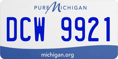 MI license plate DCW9921