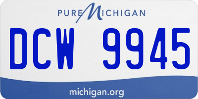 MI license plate DCW9945