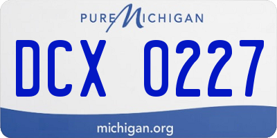 MI license plate DCX0227