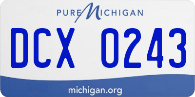 MI license plate DCX0243