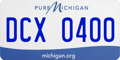 MI license plate DCX0400
