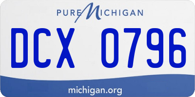 MI license plate DCX0796