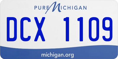 MI license plate DCX1109