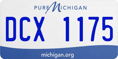 MI license plate DCX1175