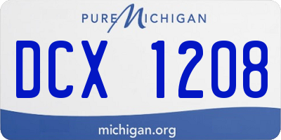 MI license plate DCX1208